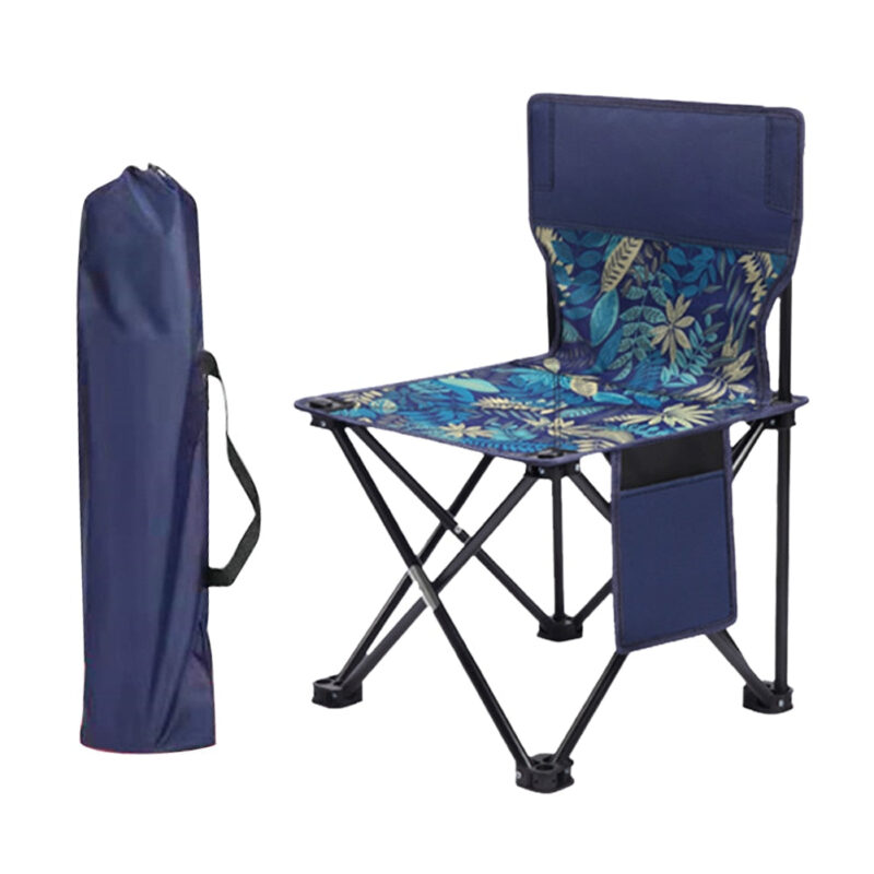 Chaise Pliante Portable Bleue Florale