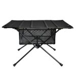 Table Camping Pliante avec pochette en filet Noir