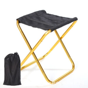 Chaise Tabouret Pliante Portable Jaune