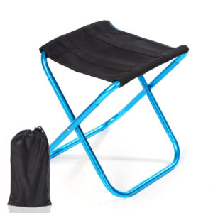 Chaise Tabouret Pliante Portable Bleu