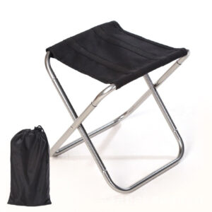 Chaise Tabouret Pliante Portable Gris