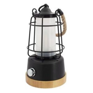 Lampe de Camping LED Storm Bambou Noir : Élégance Rétro et Technologie Moderne